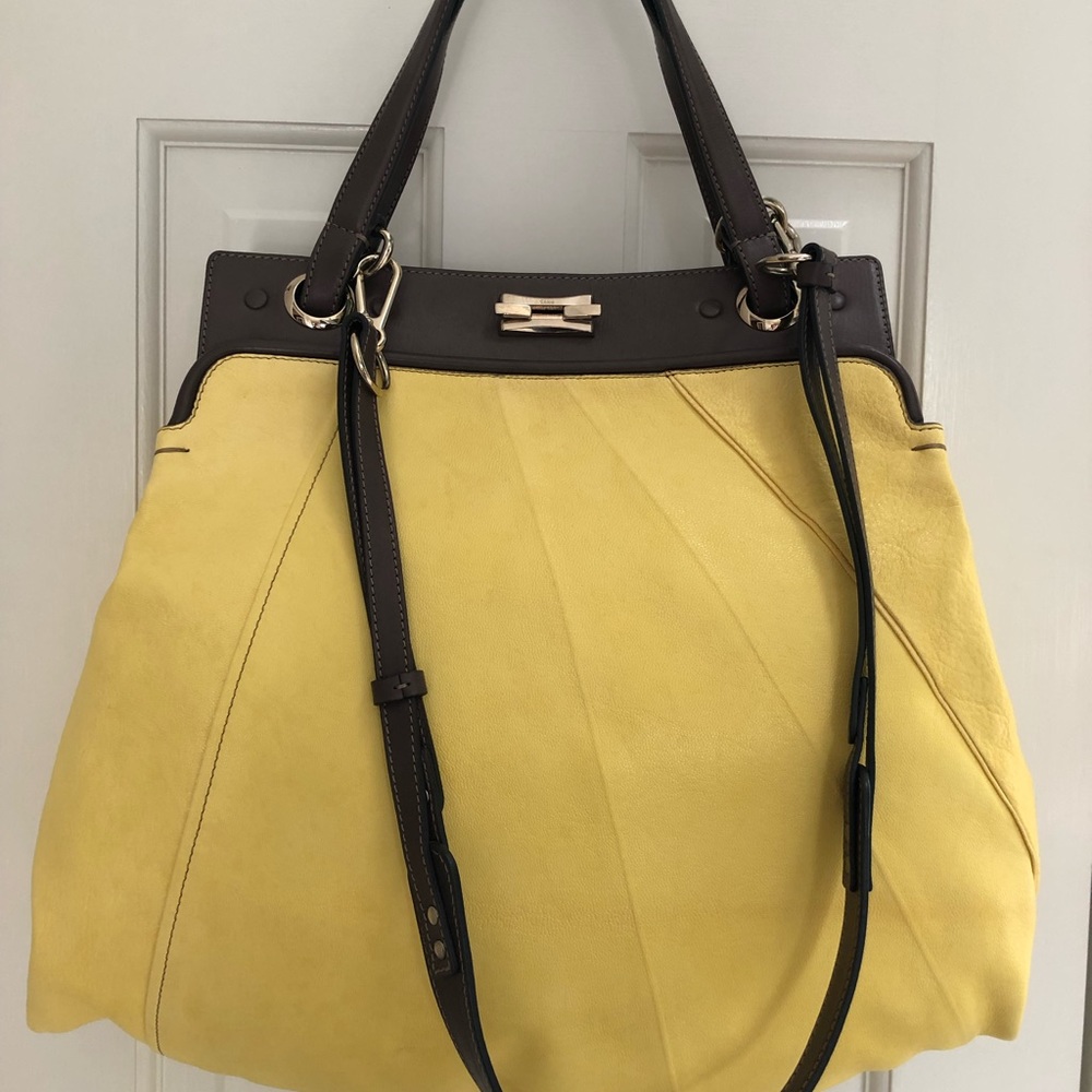Chloe Yellow and Brown Hobo Bag